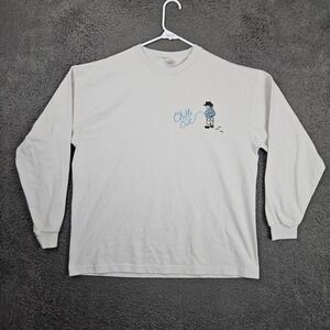 United Athle Urban Label Mens Long Sleeve Graphic T-Shirt Cream Large Chill Out